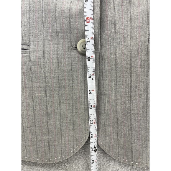 The Limited Women’s Suit Jacket Sz 2 Gray Plaid Pink 3 Button Long Sleeve Blazer - Picture 7 of 10